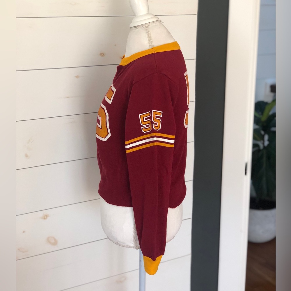 Vintage football cropped sweatshirt crimson and gold XS - Picture 8 of 14